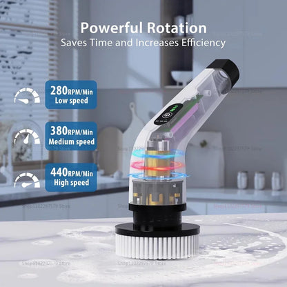 9-in-1 Electric Spin Scrubber | Efortless Bathrom , Tile & Floor Cleaning