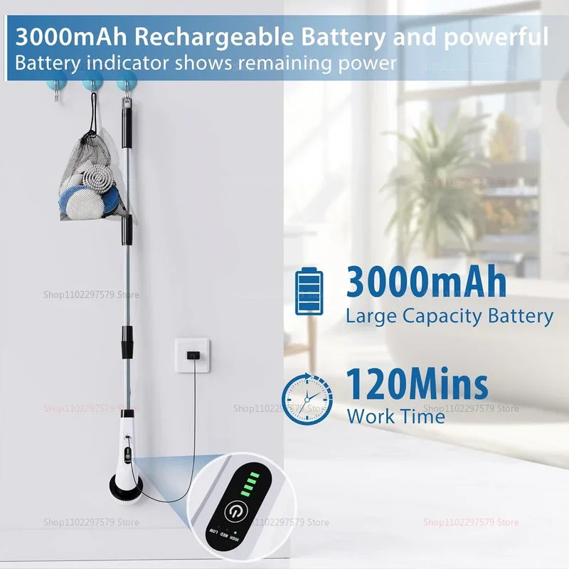9-in-1 Electric Spin Scrubber | Efortless Bathrom , Tile & Floor Cleaning