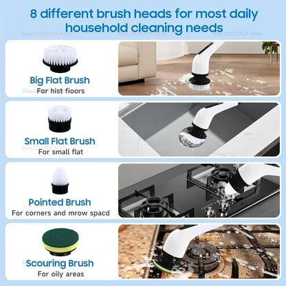 9-in-1 Electric Spin Scrubber | Efortless Bathrom , Tile & Floor Cleaning